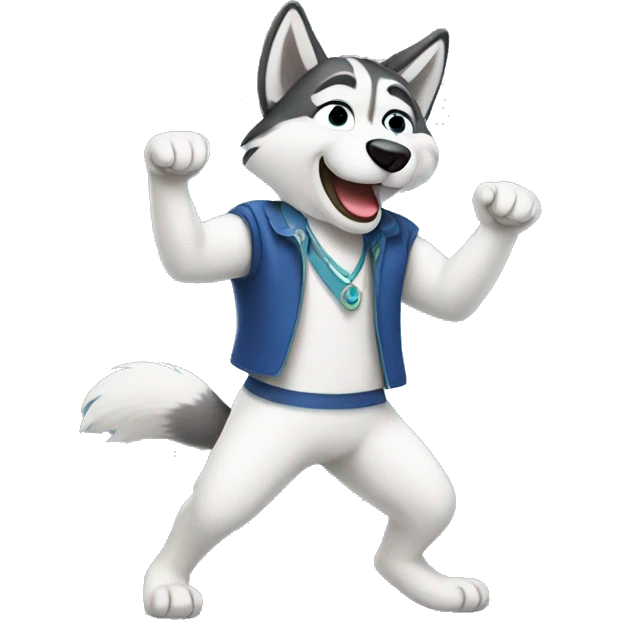 Dancing husky emoji