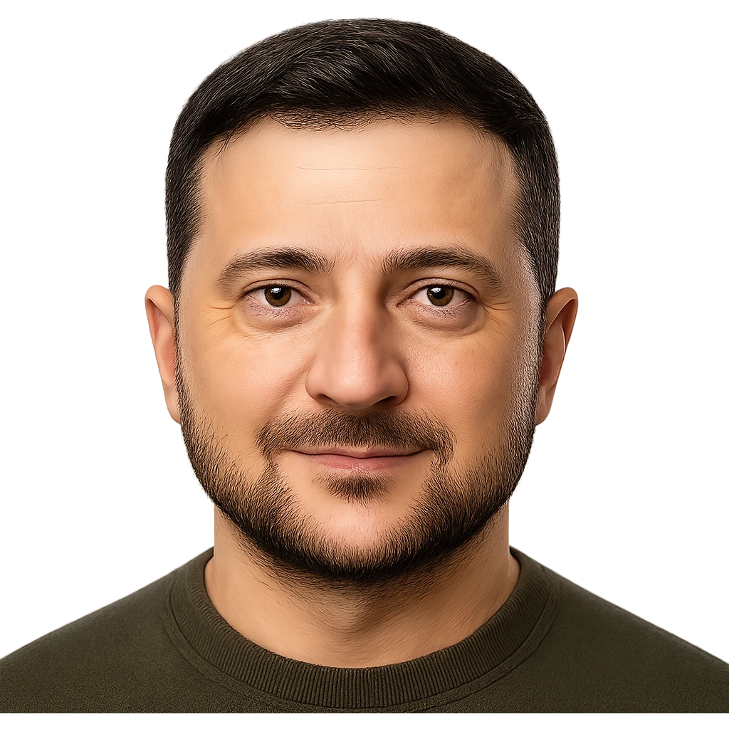 photorealistic emoji style portrait of Vladimir Zelensky with a confident expression emoji