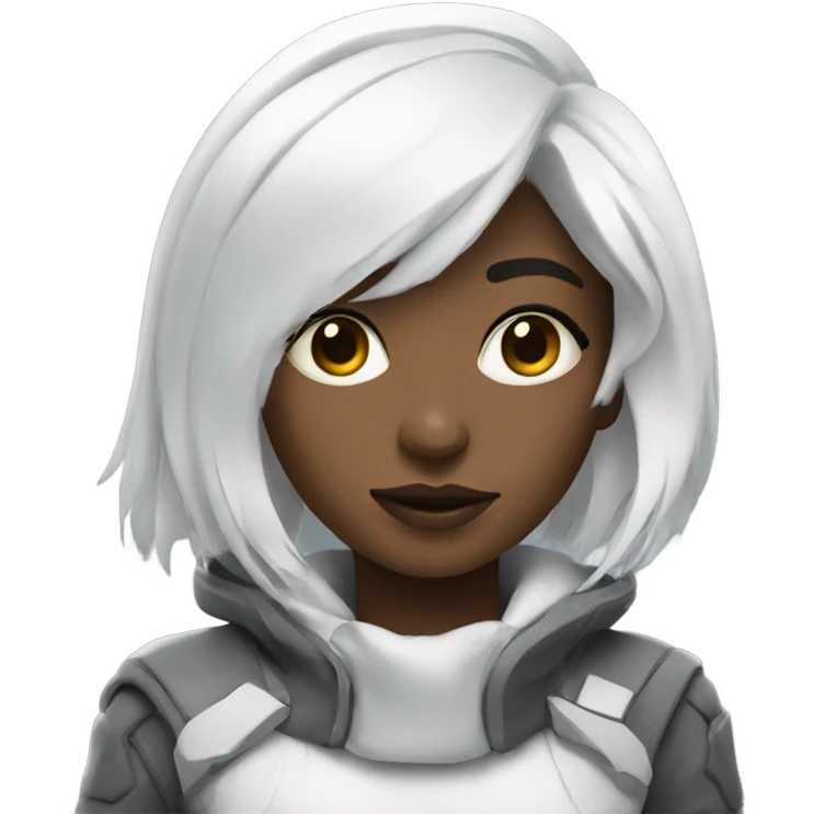 futuristic girl with white hair emoji