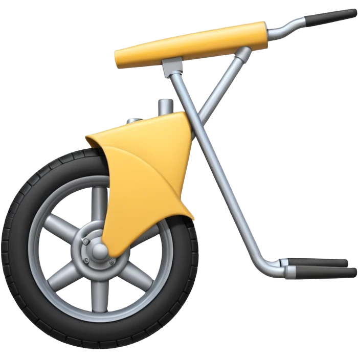 Emoji-style aircraft landing gear with a single wheel and strut, simplified design, clean lines, cartoon-like, isolated on white background, minimal shading emoji