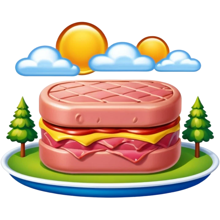  SPAM meat jeff koons style parisian sculpture arty landscape  emoji