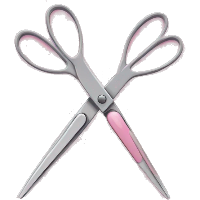 baby pink scissors upright emoji
