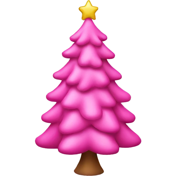 Pink Christmas tree   emoji