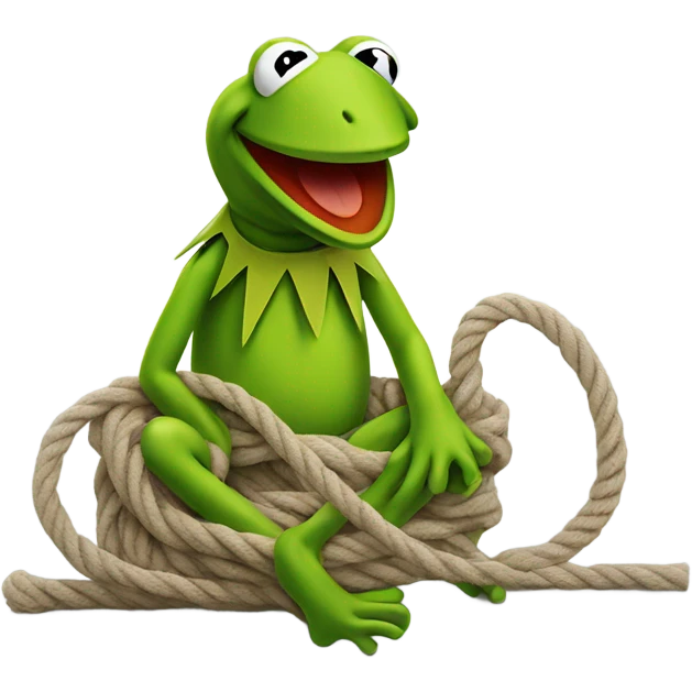 Kermit the from and a rope  emoji