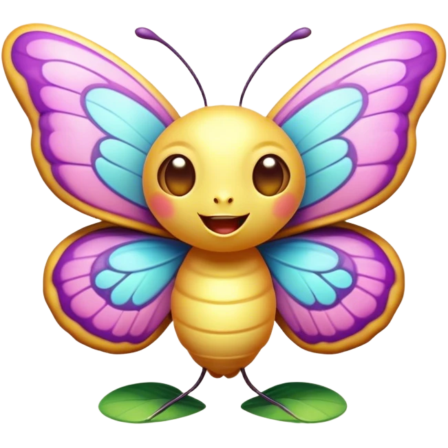 Cinematic Cheeky Butterfly Portrait Emoji, Head tilted dramatically with an exaggeratedly surprised expression, featuring a petite, vibrant body with wide, comically expressive eyes full of playful mischief and animated, fluttering wings, Simplified yet hilariously expressive features, highly detailed, glowing with a slightly sassy pastel glow, high shine, dramatic yet playful, stylized with an air of cheeky garden mischief, soft glowing outline, capturing the essence of a meme-worthy butterfly that looks ready to flutter its way into viral fame! emoji