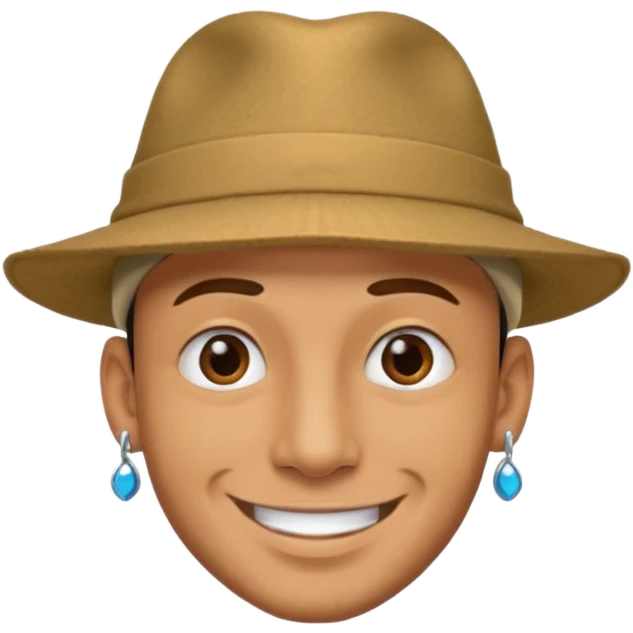 a man with hat and face piercing emoji
