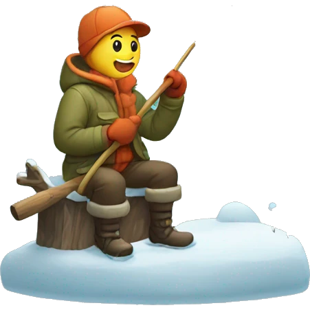 winter fishing snow emoji