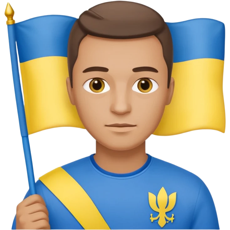 The Ukrainian man with flag emoji