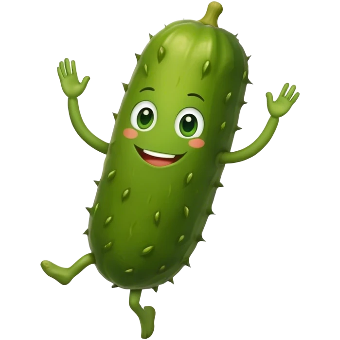 Pickle with face and arms and legs  emoji