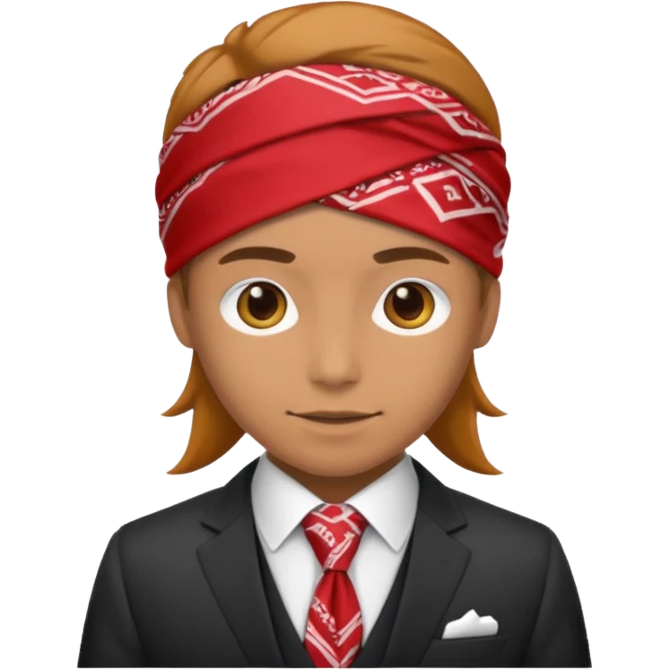 Character wearing a bandana and a suit emoji