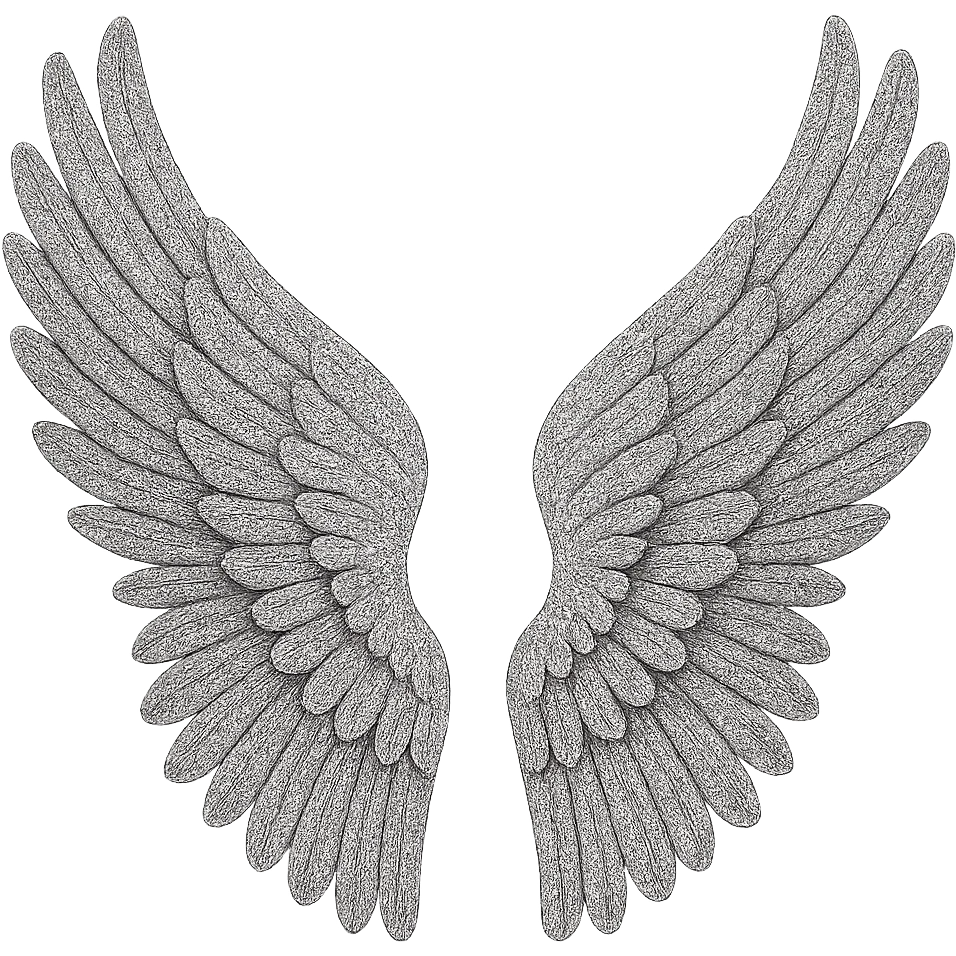 Silver glitter wings, remove background emoji