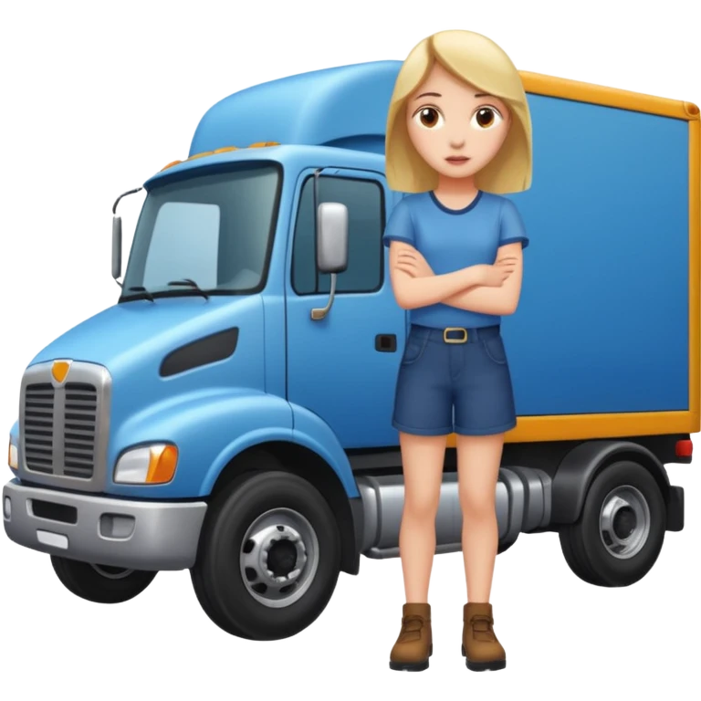 A truck hitting a girl and about to falling emoji
