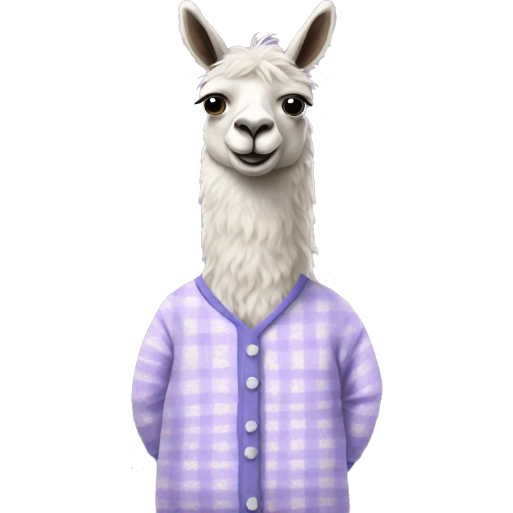 Llama wearing pajamas emoji