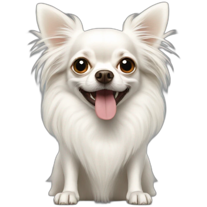 white-longhair-chihuahua-without-teeth emoji
