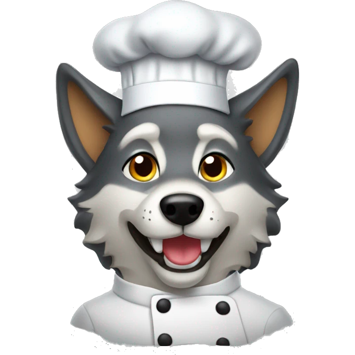 wolf wearing chef hat emoji