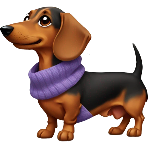 Dachshund wearing a scarf emoji