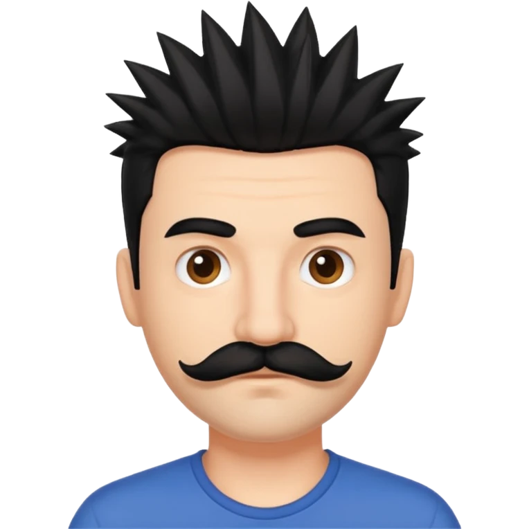 spiky haired mustached man emoji