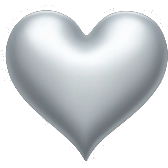 White and silver y2k heart emoji