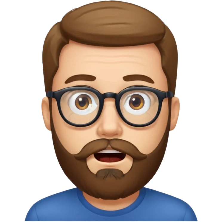 man with beard and glasses, surprised emoji