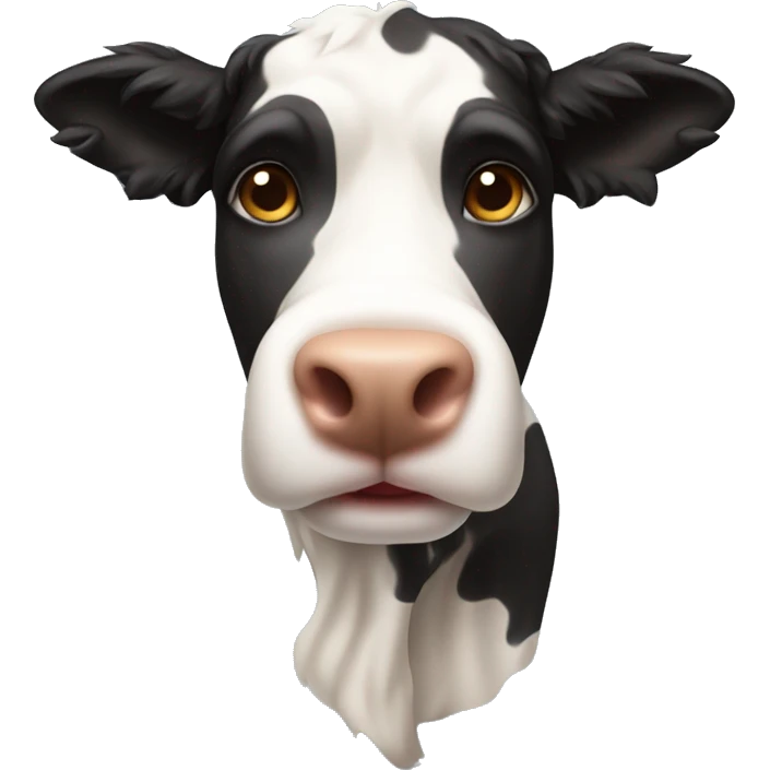 Cow body and bernedoodle head  emoji