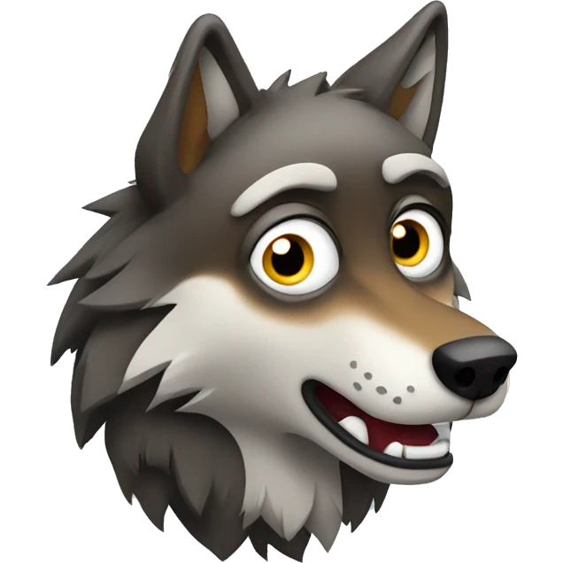 Shocked wolf  emoji