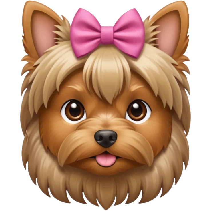 A yorkshire terrier whit a bow emoji