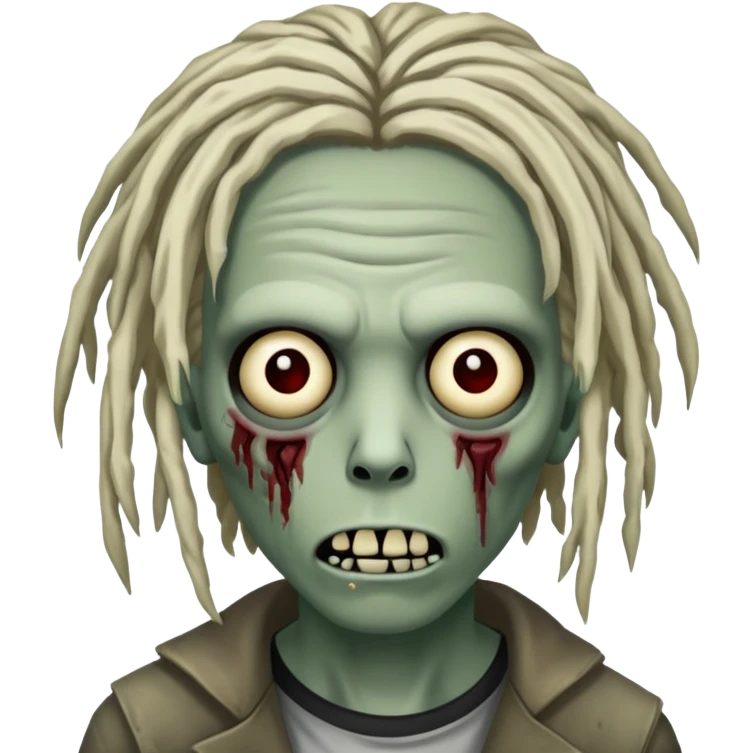Emoji, Emo, zombie, locs written "CR" on his forehead  emoji