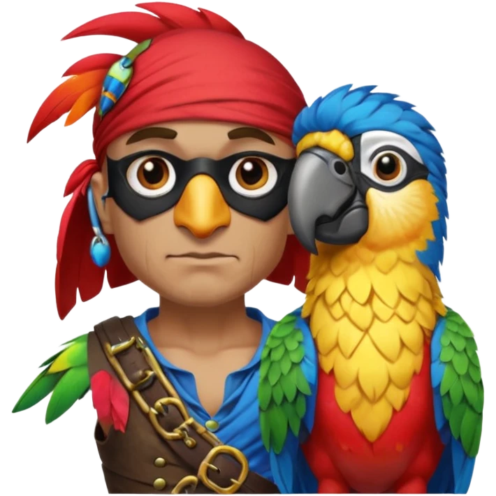 pirate and parrot emoji