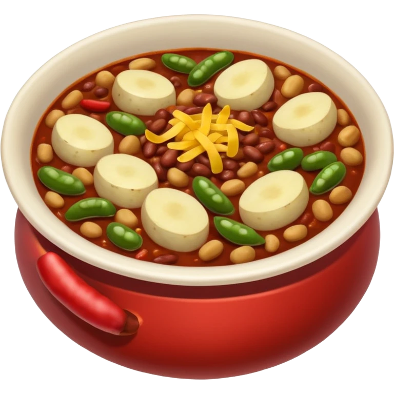  chili, beans and potatoes.  emoji
