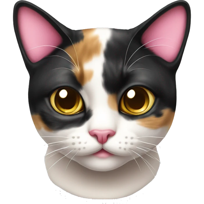 gatto calico dagli occhi verdi con fiocco rosa  emoji