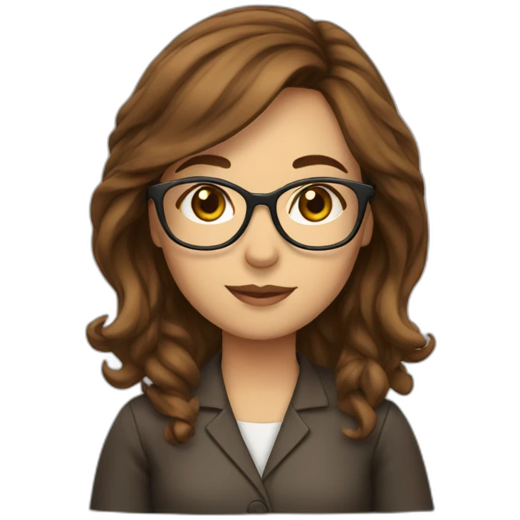 librarian, glasses, brown hair emoji