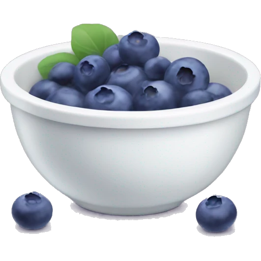 A bowl of yogurt and blueberry inside emoji