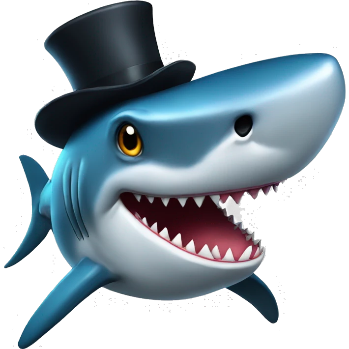 shark with tophat emoji
