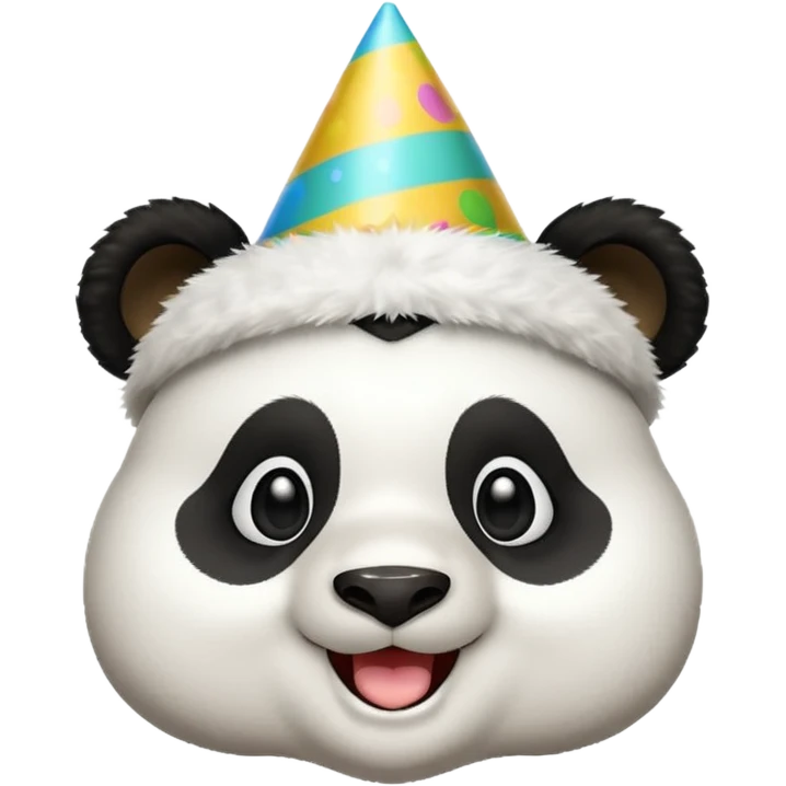 Panda with big party hat emoji