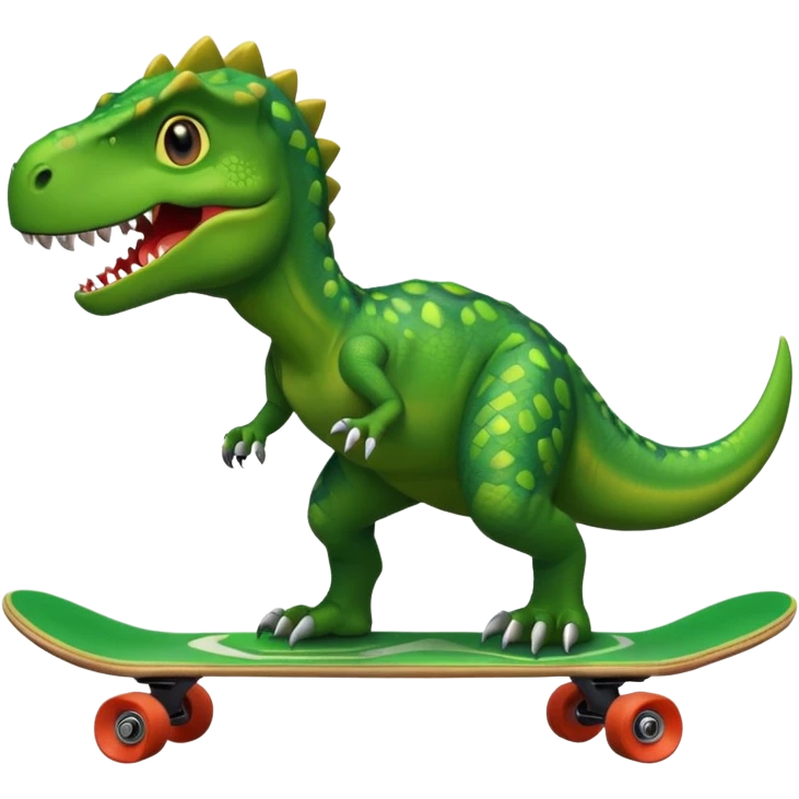 Dinosaur on a skateboard emoji