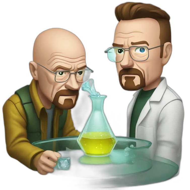 walter white making glass with jesse pinkman emoji