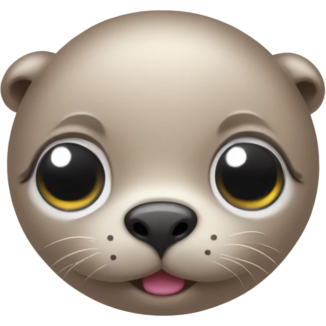 a cute seal with big eyes and s small mouth and nose in pink pijamas  emoji