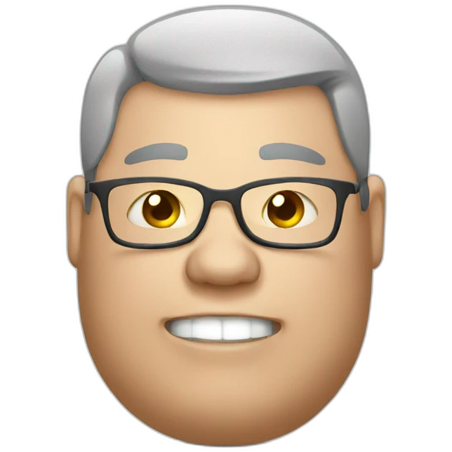 overweight man with gift emoji