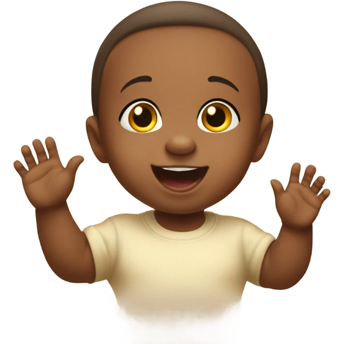 Baby saying hey mom and waving emoji