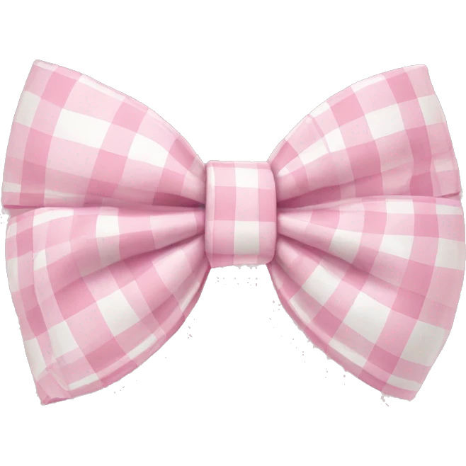 pastel pink plaid bow emoji