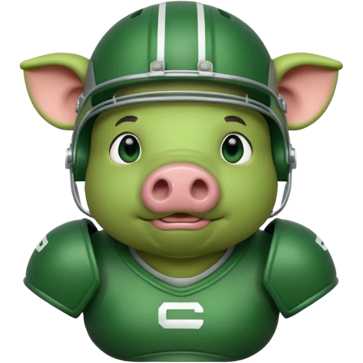 american football player pig green emoji