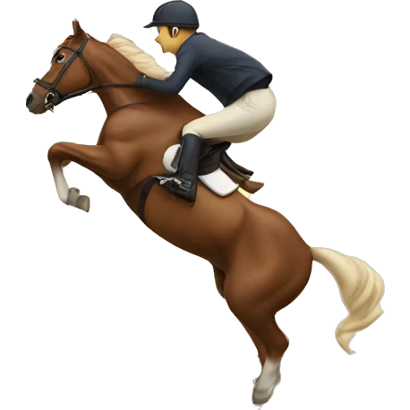 Horse jumping a fence emoji