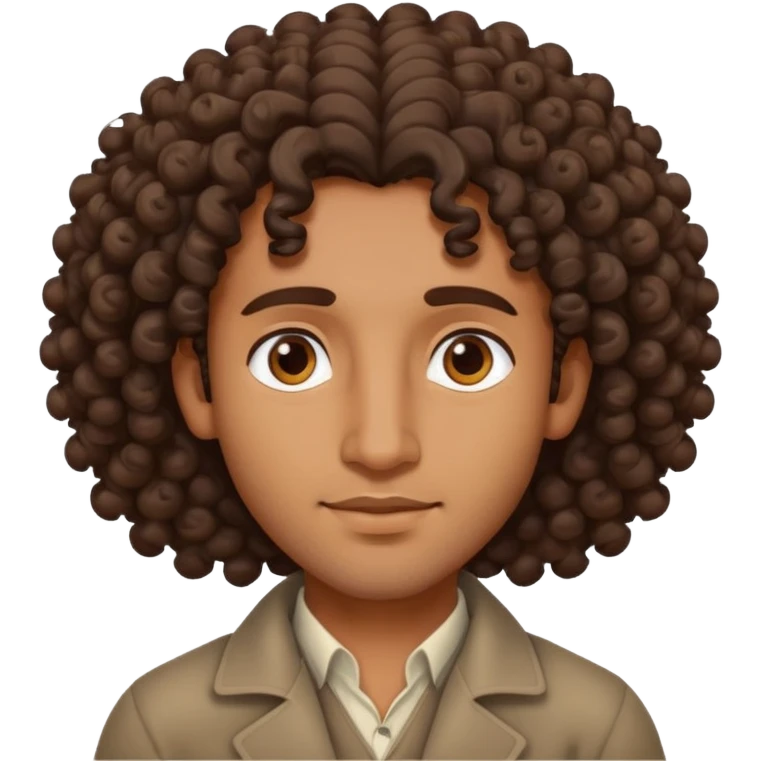 Indian/Ethiopian guy with curly hair and handsome features emoji