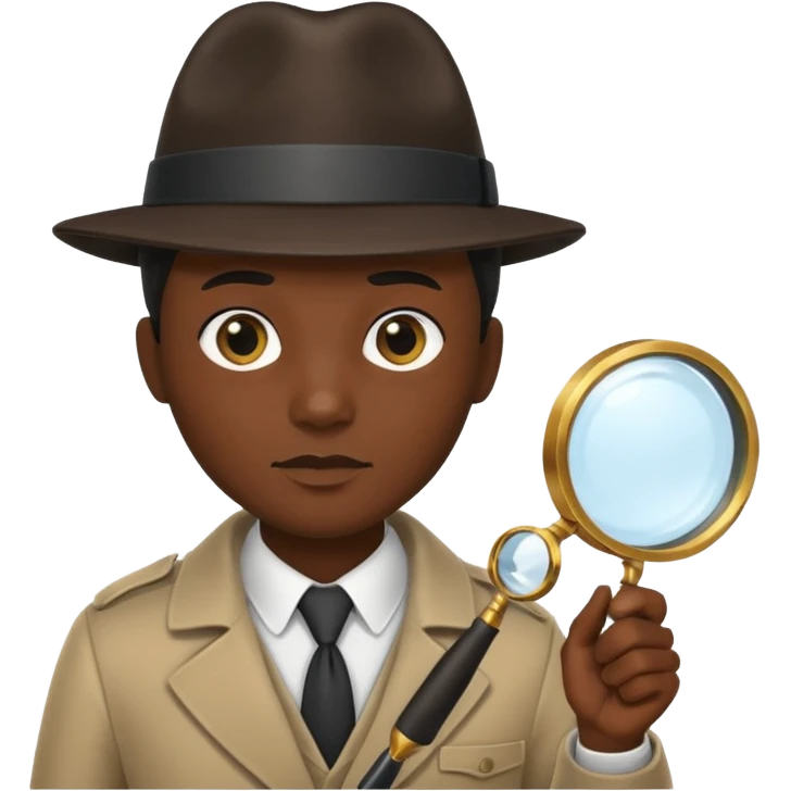 detective, black, magnifying glass emoji