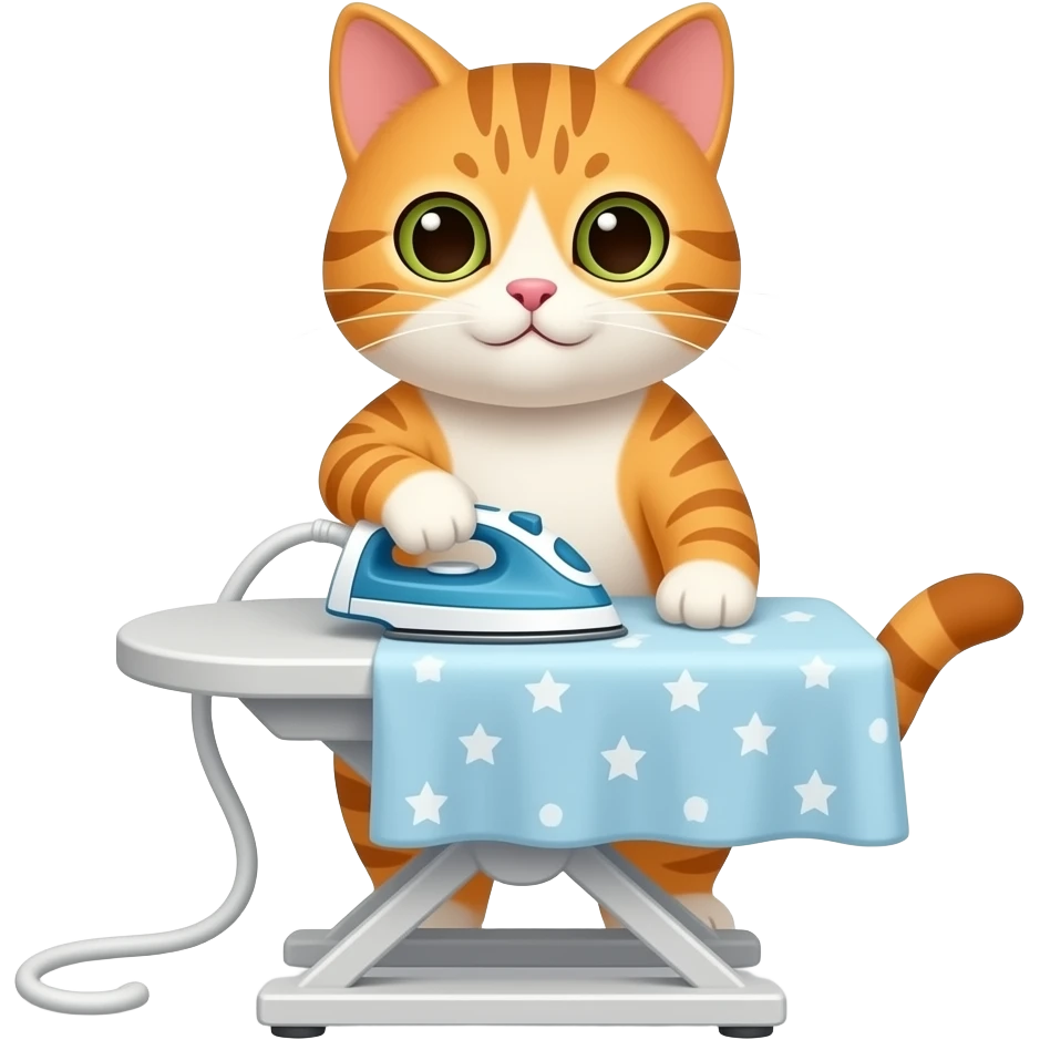 cat is ironing emoji