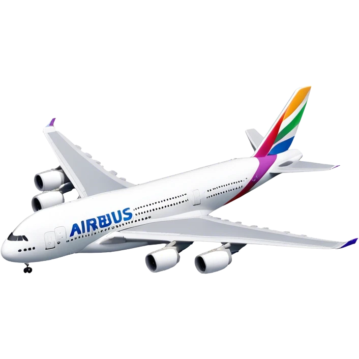 Airbus A380 - Airbus (Model Year: 2021) (Iconic colour: White with colorful tail) emoji
