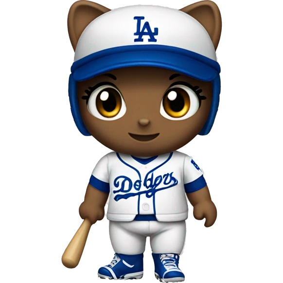 Hello kitty with dodgers jersey  emoji