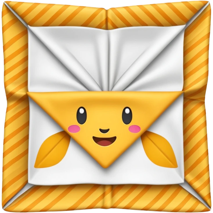 flapped patterned napkin emoji