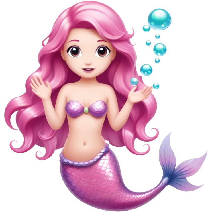 light pink mermaid bubbles emoji