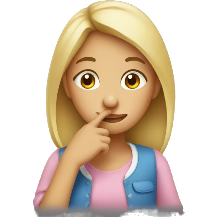 Girl holding nose emoji